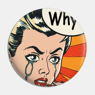 pop art crying girl Pin