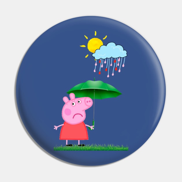 Funny pig with umbrella Pin by LAV77