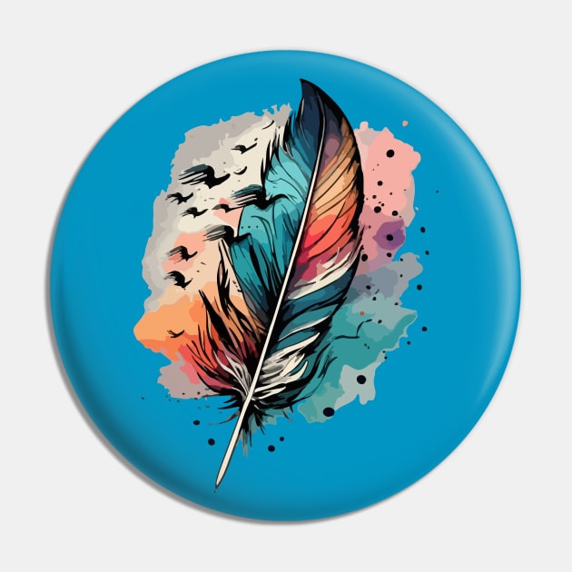 Bird Feathers Pin by CatCoconut-Art