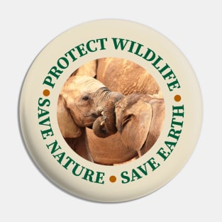 Wildlife Conservation Earth Day Elephant Tug of War Pin