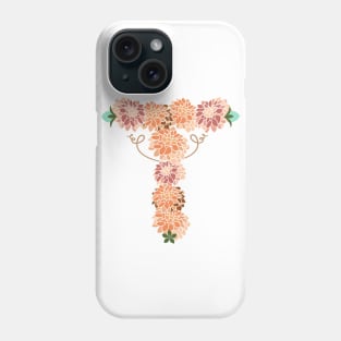 Letter T Floral Phone Case