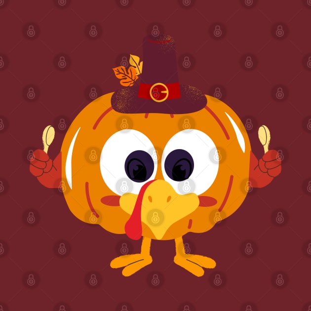 Great Funny turkey pumpkin Let's Get Basted Thanksgiving by TeePixel Studio