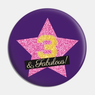 3rd Birthday Gifts Women Fabulous - Pink Gold Pin