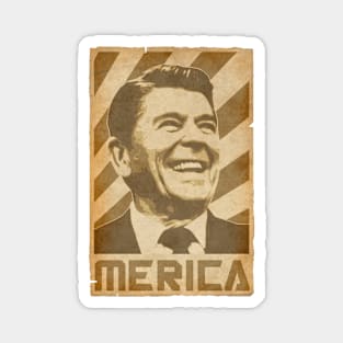 Merica Ronald Reagan Retro Propaganda Magnet