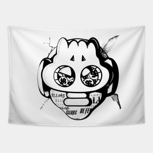 Dope Slluks masked head illustration Tapestry