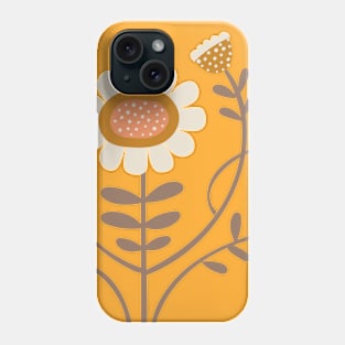 Arts and Crafts Folk Floral - Caramel, peach and Mocha - floral design by Cecca Designs Phone Case