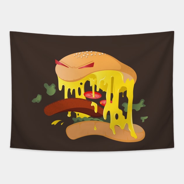 Burger Monster Tapestry by Marzuqi che rose