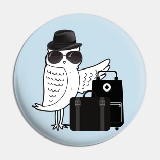 Cool Traveling Owl - Black Pin