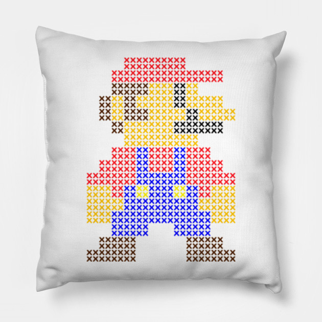 Super Mario Cross Stitch Mario Pillow Teepublic Au