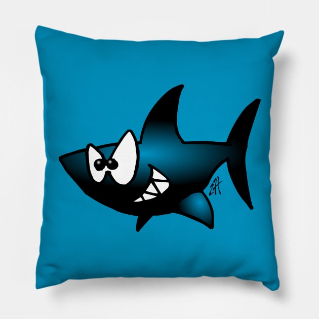 Smiling shark Pillow by Cardvibes