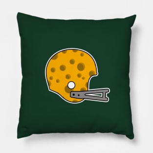 Retro Wisconsin Cheese Helmet - green Pillow