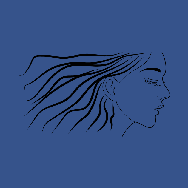 Side Profile of a beautiful long haired woman by Artistic April