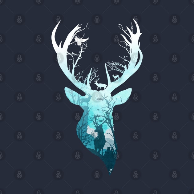 Deer Blue Winter by DVerissimo