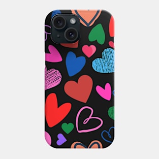 Doodle Hearts Phone Case