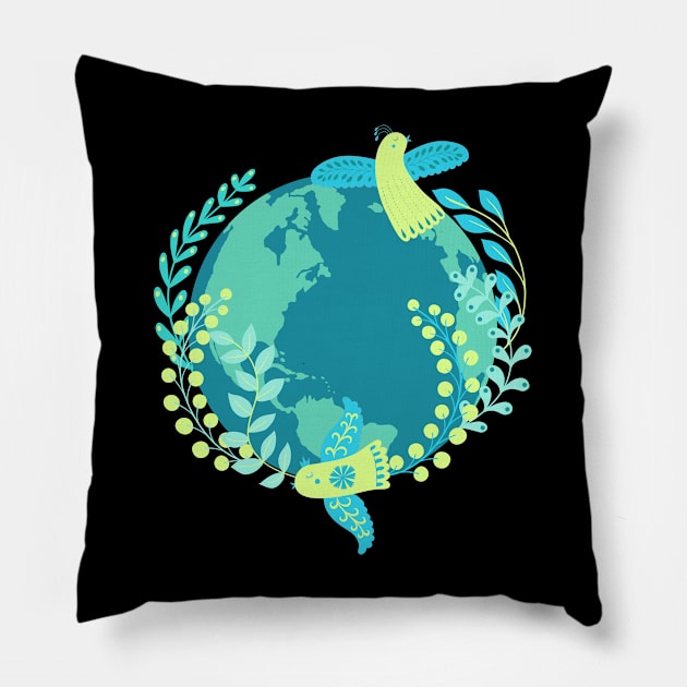 Love The Earth Pillow by 1001Kites