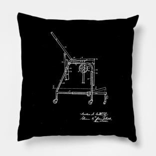 physician's examine table Vintage Patent Drawing Pillow