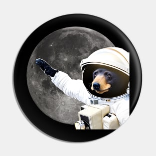 Waving Sun Bear Astronaut Pin