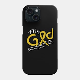 Sarcoma Cancer Awareness My God Is Stronger - In This Family No One Fights Alone Phone Case