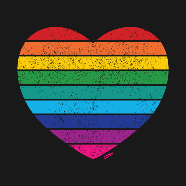 Discover Retro Rainbow Heart - Rainbow Heart Flag - T-Shirt