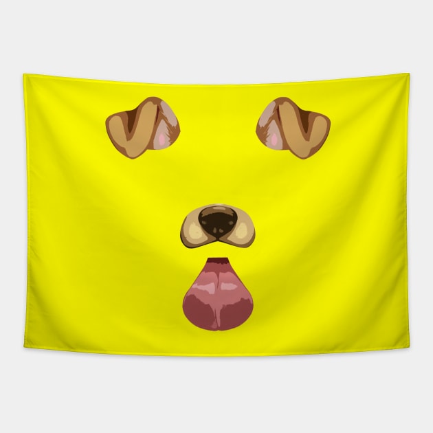 Snapchat Dog Tapestry by halfzero