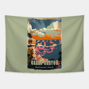 Grand Canyon National Park Vintage Travel Poster Tapestry