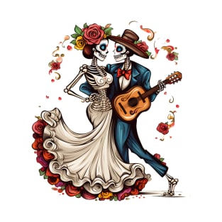 Day Of The Dead Dancing Skeletons 9 T-Shirt