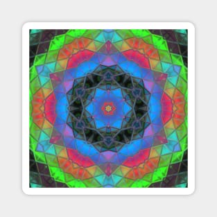 Mosaic Kaleidoscope Flower Rainbow Magnet