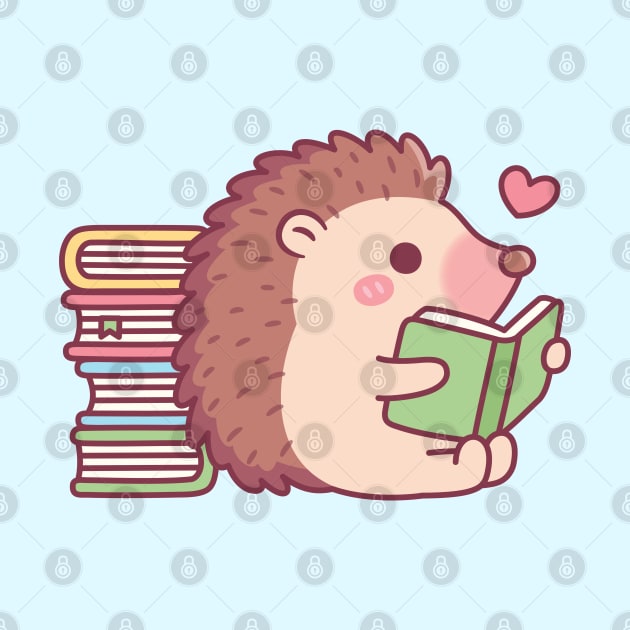 Cute Hedgehog Reading A Book by rustydoodle
