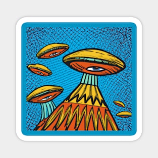 Abstract retro futuristic illustration Magnet