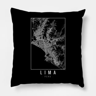 Lima Peru Minimalist Map Pillow