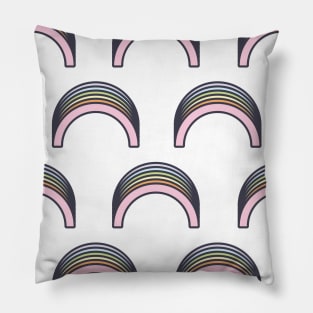 retro pastel rainbows pattern Pillow