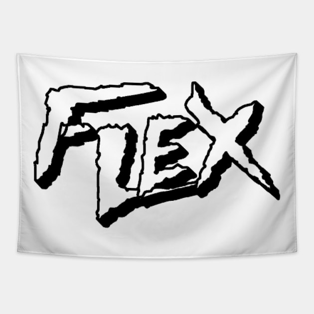 FLEX (Black and White) (Pro Wrestling) (Bodybuilding) Tapestry by wls