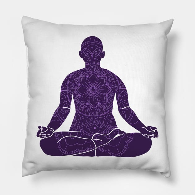 Kundalini Ashtanga Hatha Asanas Yogi Yoga Pillow by GraphicsLab