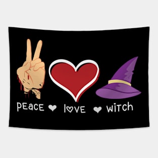 Peace Love Witch Tapestry