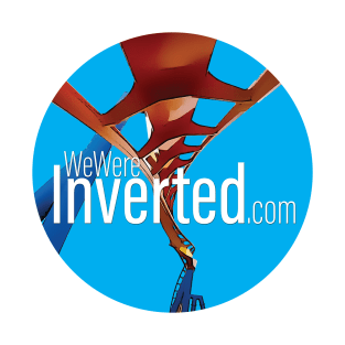 We Were Inverted Logo | Blue Circle | Inset Text T-Shirt