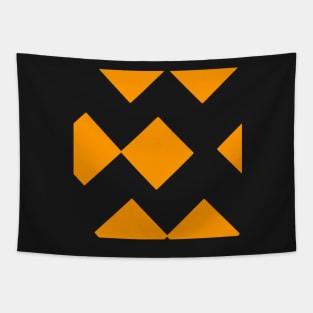 Orange Diamond Squares Tapestry