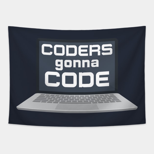 Coders Coding Gonna Laptop Computer Programming Tapestry by Mellowdellow
