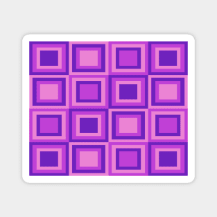 Groovy pink and purple shades, 1960s geometric pattern Magnet