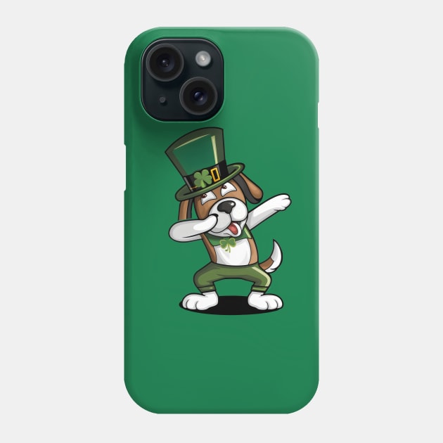 St Patricks Day Dabbing Dog Phone Case by Cheeky BB