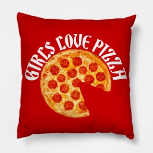 Girls Love Pizza Pillow