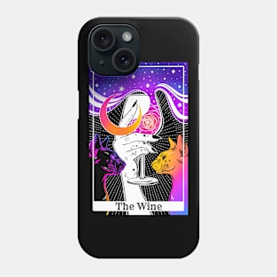 Tarot card The Wine. Rainbow holographic colors Phone Case