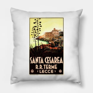 SANTA CESAREA TERME Italy Sea Side Coast Vintage Italian Travel Pillow
