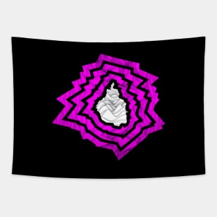 mexico city in risk pattern logo ecopop pink wallpaper Tapestry