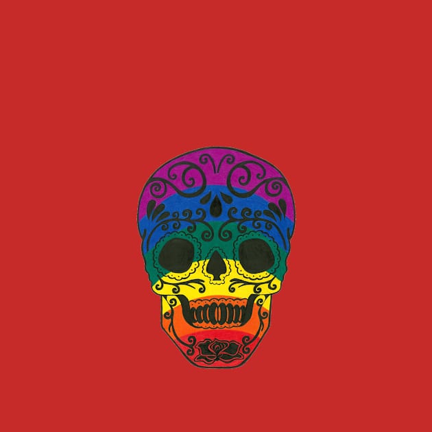 Rainbow sugar skull by SeymourArt