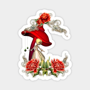 Cute fairy with wonderful flowers Magnet