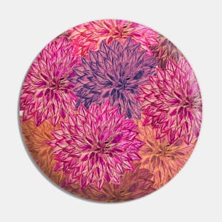 Purple and Pink Dahlias Pin