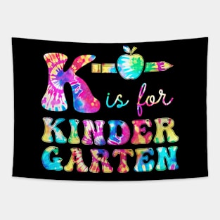 K Is For Kindergarten Teacher Tie Dye Back to School Kinder Tapestry