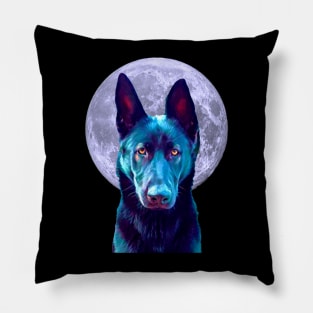 Black German Shepherd Moon for Dog Lovers Pillow