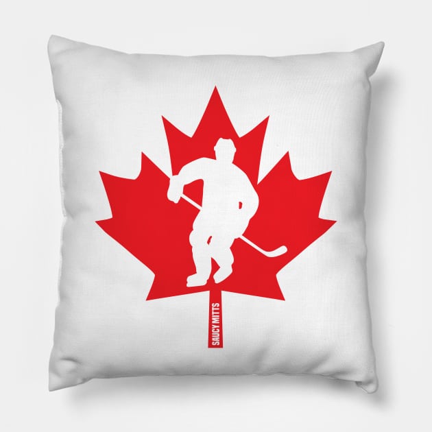 Canada Hockey Player Pillow by SaucyMittsHockey