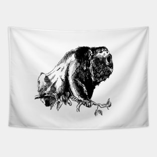 Howler Monkey Ink Drawing Tapestry